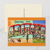 Carte postale rétro d'Arizona (Devant / Derrière)