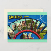 Carte postale rétro d'Asheville NC (Devant / Derrière)