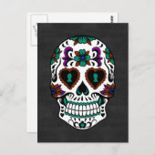 Carte Postale Rétro Day of the Dead Sugar Skull (Devant / Derrière)
