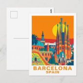 Carte postale rétro de Barcelone Espagne (Devant / Derrière)