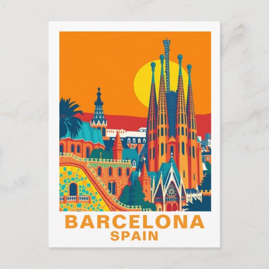 Carte postale rétro de Barcelone Espagne (Devant)