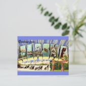 Carte postale rétro de bienvenue en Alaska (Debout devant)