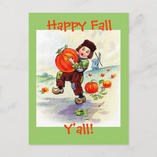 Carte postale rétro de Bonne Automne à tous (Devant)