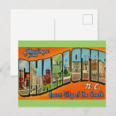 Carte postale rétro de Charlotte NC (Devant / Derrière)