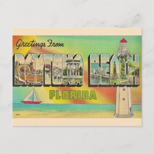 Carte postale rétro de Daytona Beach (Devant)