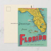 Carte postale rétro de Floride (Devant / Derrière)