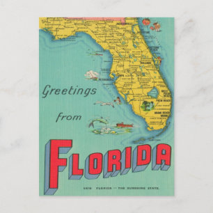 Carte postale rétro de Floride