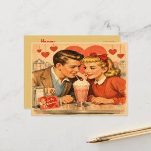 Carte postale rétro de la Saint-Valentin américain