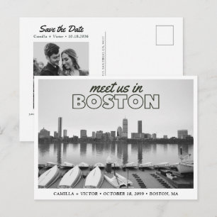 Carte postale rétro de la skyline de Boston pour a