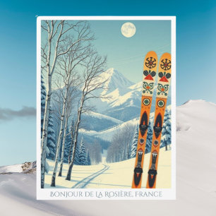 Carte postale rétro de la station de ski de La Ros