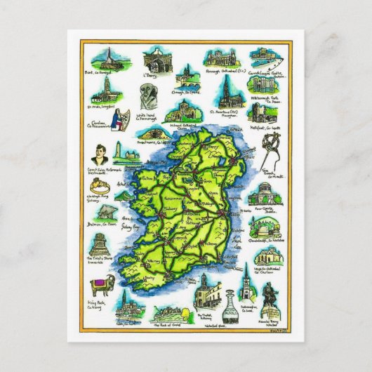 Carte postale rétro de l'Irlande (Devant)