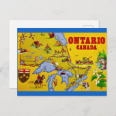 Carte postale rétro de l'Ontario Canada (Devant / Derrière)
