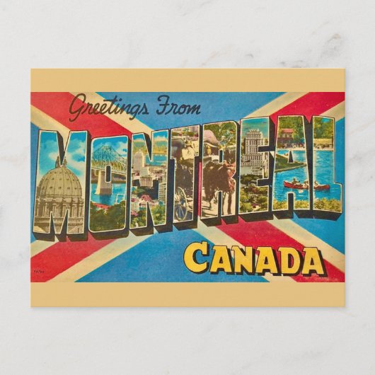 Carte postale rétro de Montréal Canada (Devant)