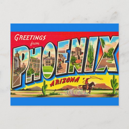 Carte postale rétro de Phoenix Arizona (Devant)