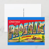 Carte postale rétro de Phoenix Arizona (Devant / Derrière)