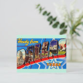 Carte postale rétro de salutation de Dallas Texas (Debout devant)