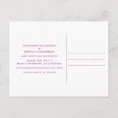 Carte postale rétro de sauvegarde de date, Fuchsia (Dos)