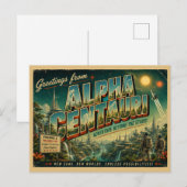 Carte postale rétro de science-fiction d'Alpha Cen (Devant / Derrière)