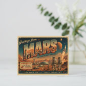 Carte postale rétro de science-fiction de Mars | A (Debout devant)