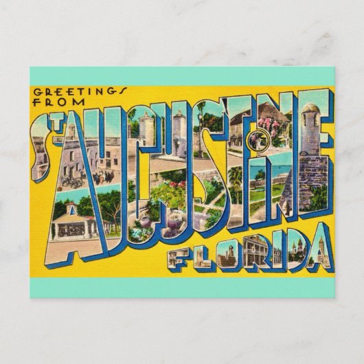 Carte postale rétro de St Augustine Floride (Devant)