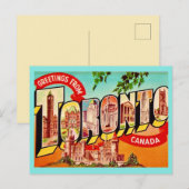 Carte postale rétro de Toronto Canada (Devant / Derrière)