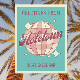 Carte postale rétro de vacances à Holetown, Barbad