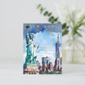 Carte postale rétro de voyage à New York (Debout devant)