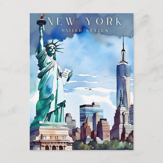 Carte postale rétro de voyage à New York (Devant)