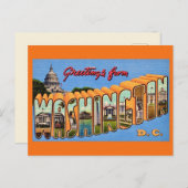 Carte postale rétro de Washington DC (Devant / Derrière)