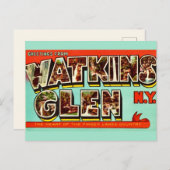 Carte postale rétro de Watkins glen NY (Devant / Derrière)