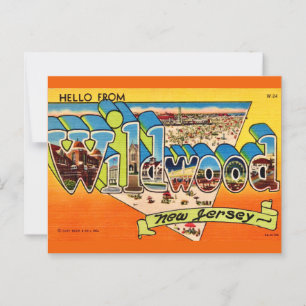 Carte postale rétro de Wildwood NJ
