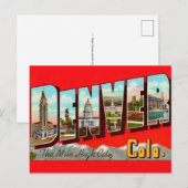 Carte postale rétro Denver Colorado (Devant / Derrière)