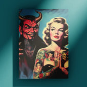 Carte Postale Retro Devilish Tattooed Pin-up