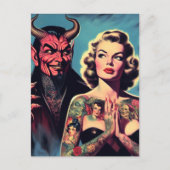 Carte Postale Retro Devilish Tattooed Pin-up (Devant)