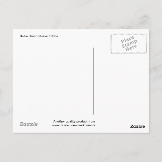 Carte Postale Retro Diner Interior 1950 (Dos)