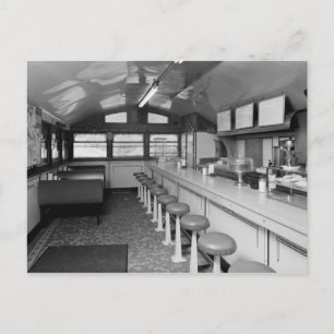 Carte Postale Retro Diner Interior 1950
