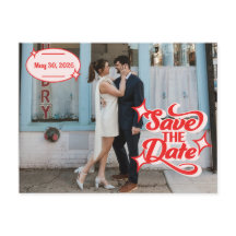 Retro Diner Save The Date Post Card