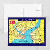Carte postale rétro d'Istanbul (Devant / Derrière)