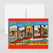 Carte postale rétro d'Ogden Utah (Devant / Derrière)
