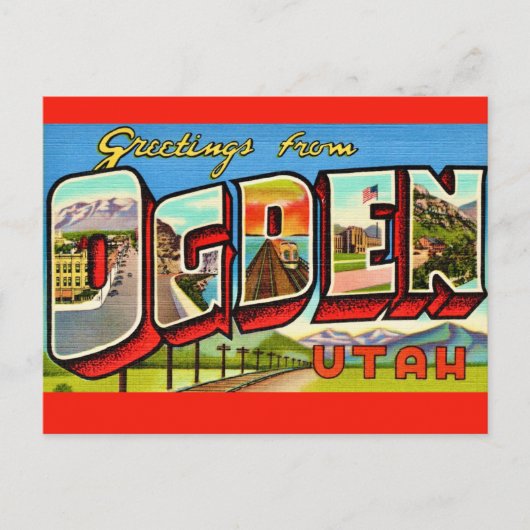Carte postale rétro d'Ogden Utah (Devant)