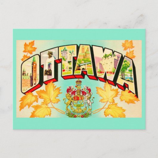 Carte postale rétro d'Ottawa Canada (Devant)