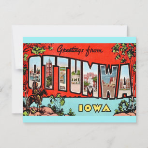 Carte postale rétro d'Otumwa Iowa