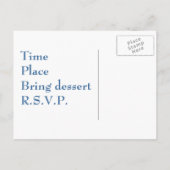 Carte Postale Retro Double Diamond Bleu Dîner Invitation (Dos)