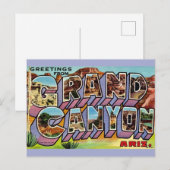 Carte postale rétro du Grand Canyon (Devant / Derrière)