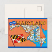 Carte postale rétro du Maryland (Devant / Derrière)