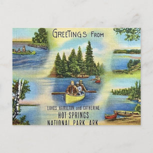 Carte postale rétro du parc national de Hot Spring