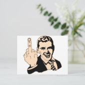 Carte Postale Rétro du salut du doigt moyen (Debout devant)