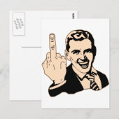 Carte Postale Rétro du salut du doigt moyen (Devant / Derrière)