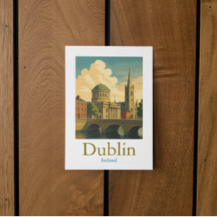 Carte Postale Retro Dublin Irlande Voyage Vintage Art