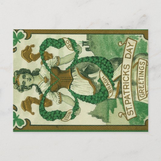 Carte Postale Rétro - Erin Go Braugh. Saint-Valentin Patrick Fêt (Devant)